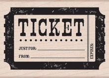 Ticket Wood Stamp