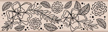 Flower Border Wood Stamp