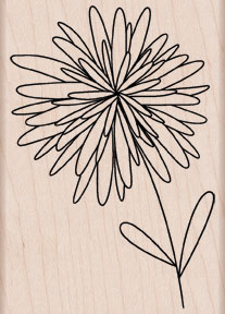 Pom Pom Flower Wood Stamp