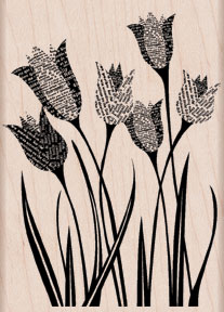 Newspaper Tulip Wood Stamp