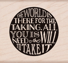 World For Taking Wood Stamp