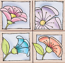 Pp: Peeking Posies Wood Stamp