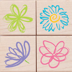 Quatros: Posy Petals Wood Stamp