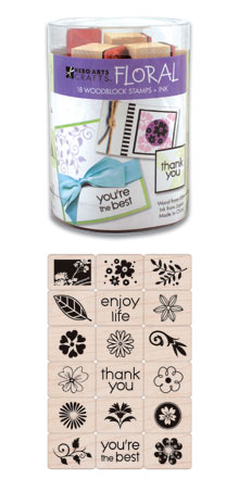Ink n Stamp Floral Wood Stamp Set