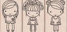 Ai: 3 Girls Wood Stamp Set
