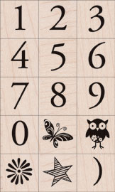 NEW! Garamond Number Set Wood Stamp Set
