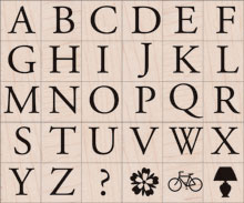 NEW! Garamond Letter Set Wood Stamp Set