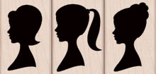 AI: 3 Silhouettes Wood Stamp Set