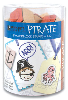 NEW! Ink & Stamp: Pirate Wood Stamp Set