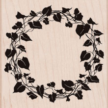 NEW! Ivy Wreath Wood Stamp