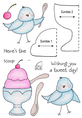 Sundae Birdy HoneyPop Stamp Set