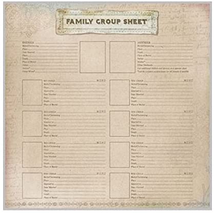 KF Our Family Group Sheet Paper