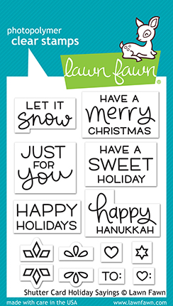 Lawn Fawn Stamps: Shutter Card Holiday Sayings