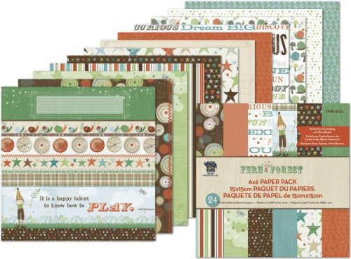 Little Yellow Bicycle 6x6 Paper Pack - Fern & Forest