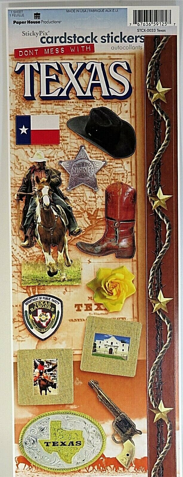 Texas Cardstock Stickers