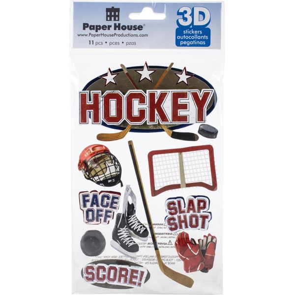 Ice Hockey 3-D Stickers