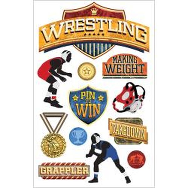 Wrestling 3-D Stickers