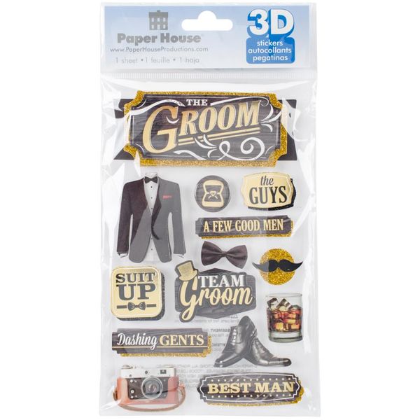 Groom 3-D Stickers