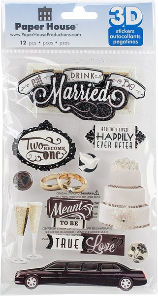 Eat Drink & Be Married 3-D Stickers
