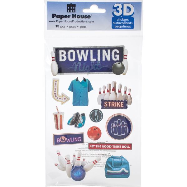 Bowling Night 3-D Stickers