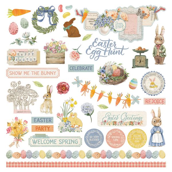 Bunnies and Blooms Element Sticker