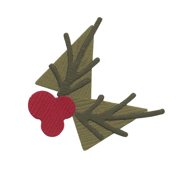 Quickutz 2x2 Die - Holly and Berry