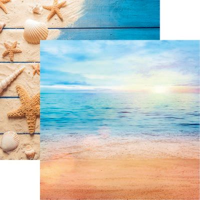 All Inclusive Vacation - Caribbean Beach Scrapbook Paper