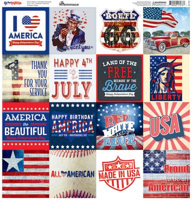All American 12x12 Square Sticker