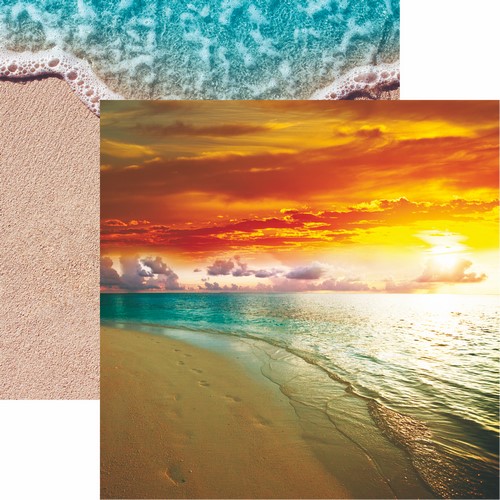 At the Beach: Sunset in Paradise Scrapbook Paper