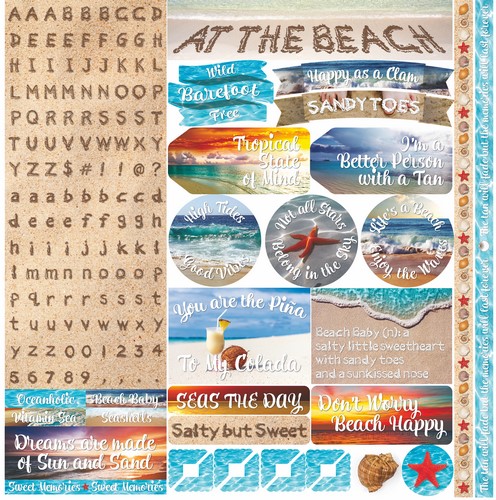 At the Beach 12x12 Alpha Sticker