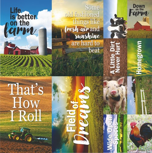 At the Farm: 12x12 Poster Sticker