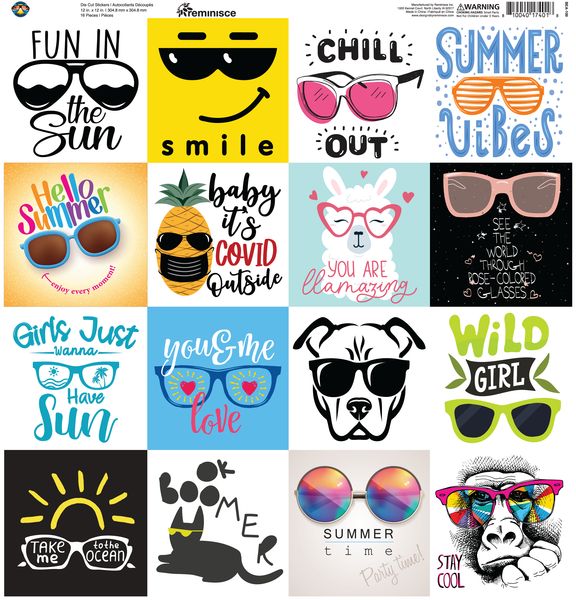 Beachin' Sunglasses 12x12 Square Sticker