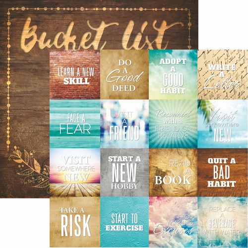 Bucket List: Seize the Day Scrapbook Paper