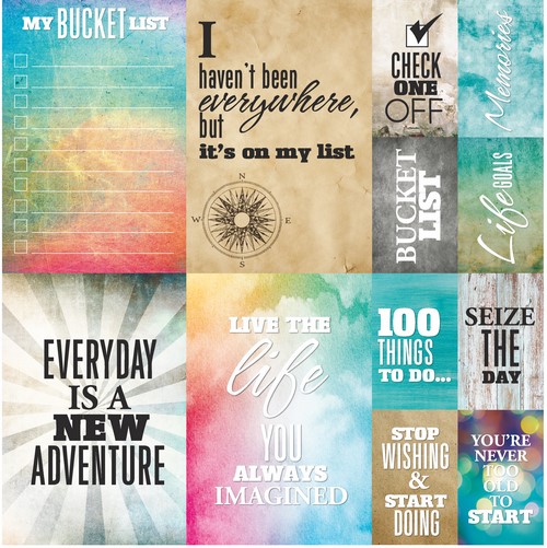 Bucket List 12x12 Poster Sticker
