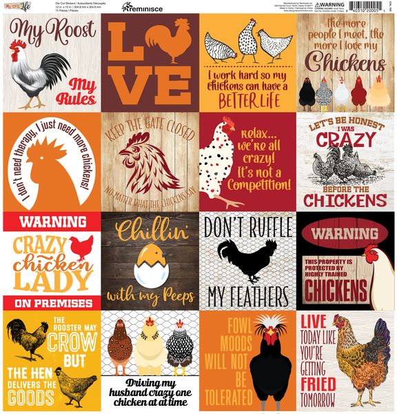 Chicken Life 12x12 sticker