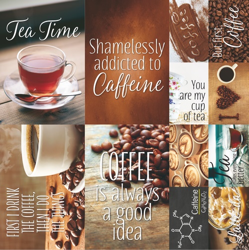 Coffee & Tea 12x12 Poster Sticker