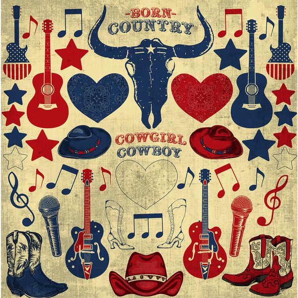 100% COUNTRY: 100% COUNTRY 12X12 STICKER