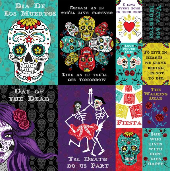 Dia De Los Muertos: 12 x 12 Poster Sticker Sheet