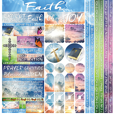 Devoted Faith 12x12 Multi Sticker