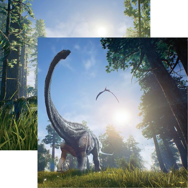 Dinosaur Land: Prehistoric World Scrapbook Paper