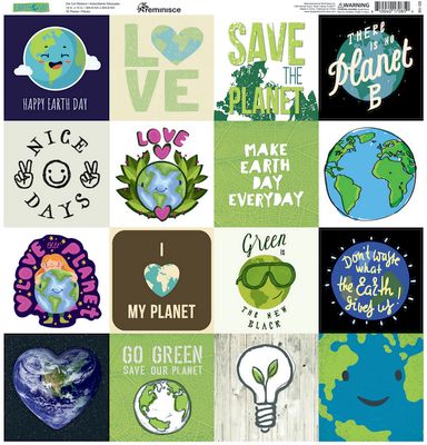 Earth Day 12x12 Square Sticker