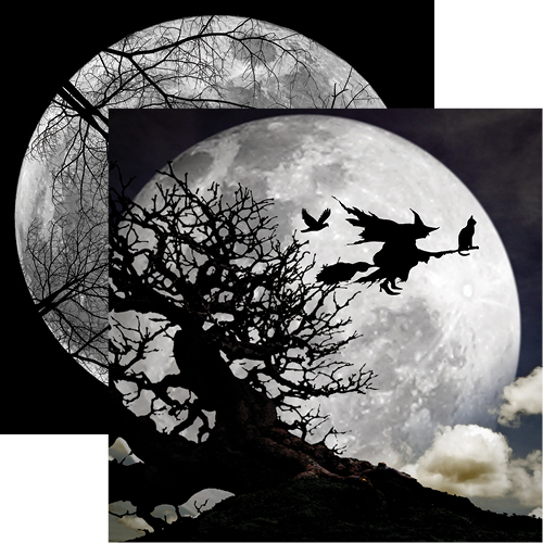 Eerie Night: Full Moon Double-Sided Paper