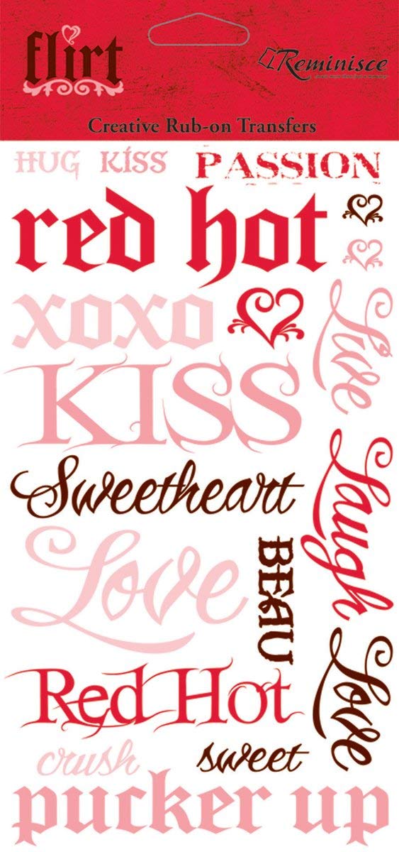 Flirt Phrases Rub-On Transfer Sheet