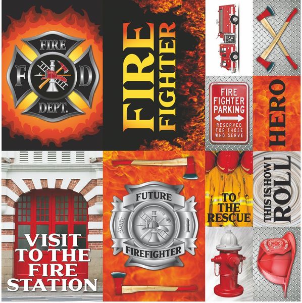 Firefighter 12x12 Poster Sticker