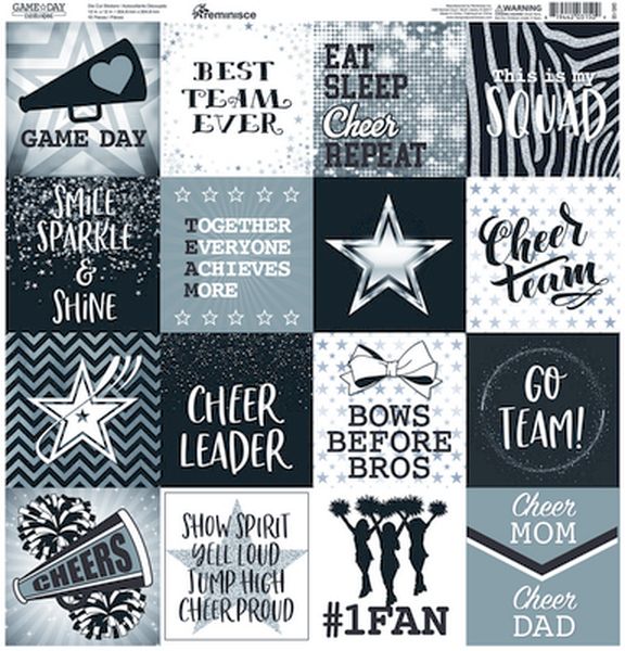 Game Day: Cheerleading?12x12 Square Sticker