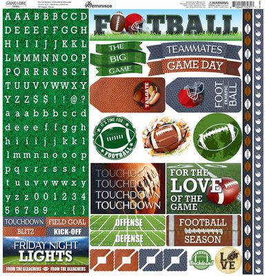 Game Day Football 12x12 Alpha Sticker