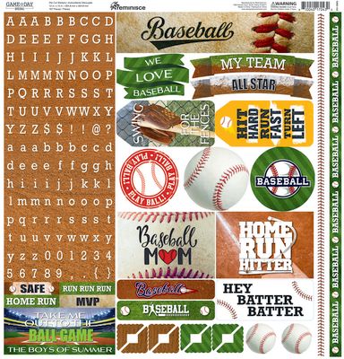 Game Day Baseball 12x12 Alpha Sticker