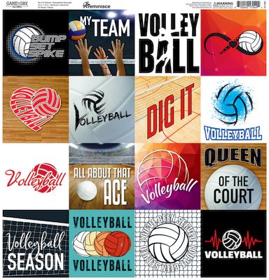 Game Day Volleyball 12x12 Square Sticker