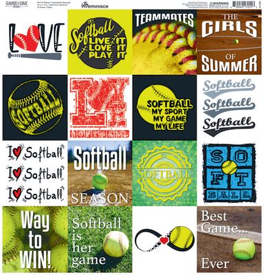 Game Day Softball 12x12 Square Sticker