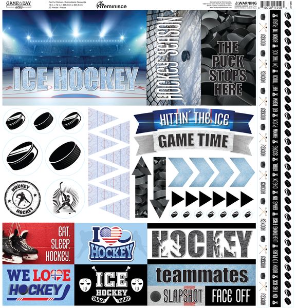 Game Day Hockey 12x12 Elements Sticker